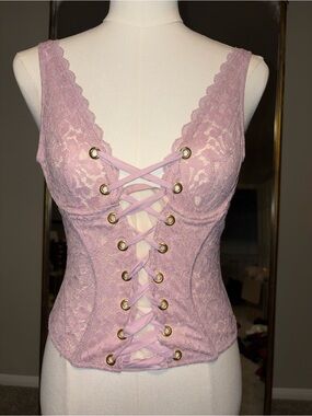 Victoria's Secret never worn Pale Pink Lace-Up Corset Top